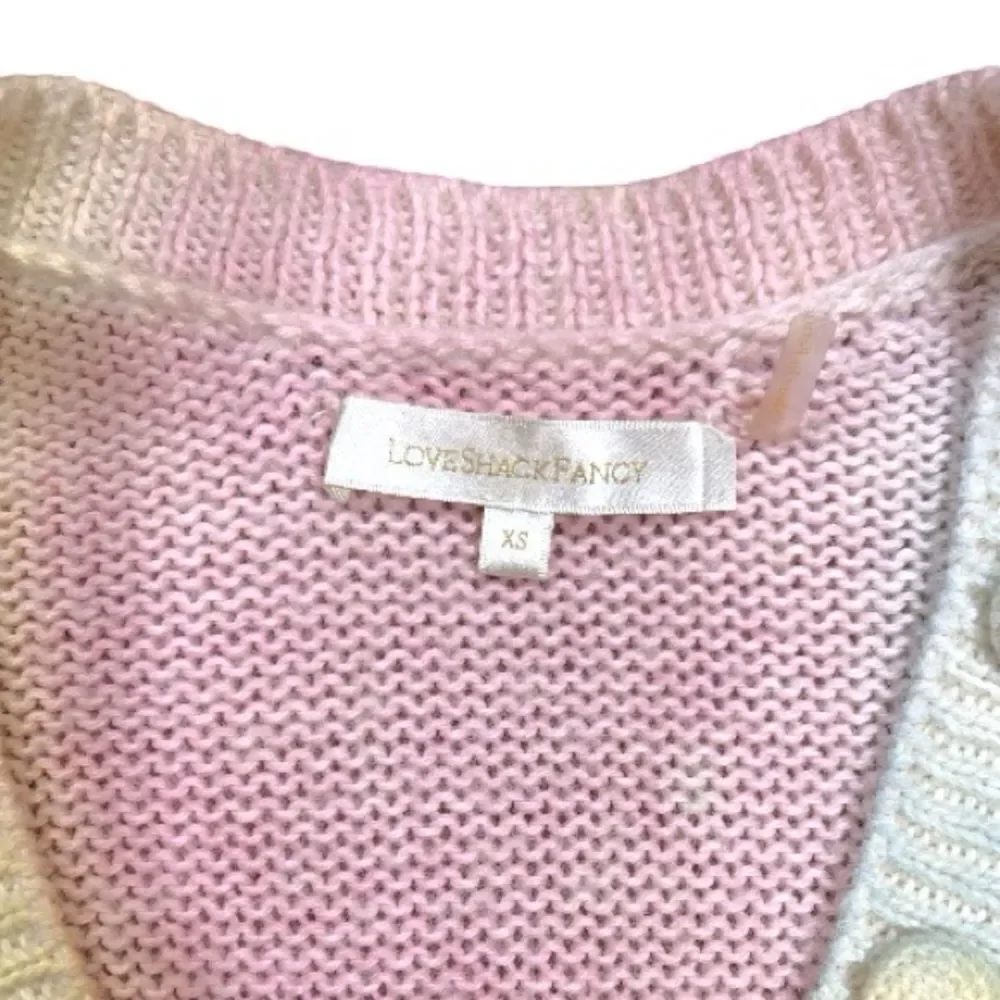 LoveShackFancy Naveen V-Neck Pullover Sweater in Fairy Tale Tie Dye Size XS